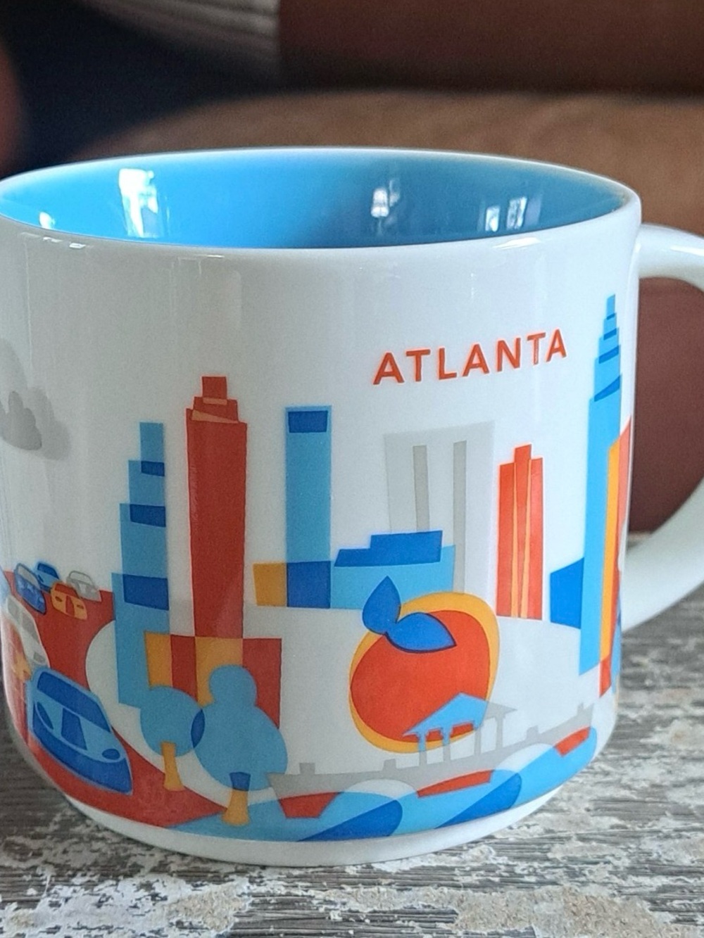 Atlanta Skyline Ceramic Coffee Mug - Blue Interior NEW